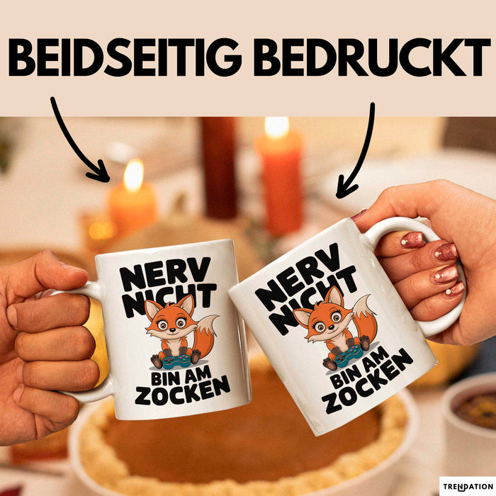 Fuchs Tierliebhaber Tasse Geschenk Lustige Geschenkidee Spruch Nerv Nicht Bin Am Zocken Weiß Trendation