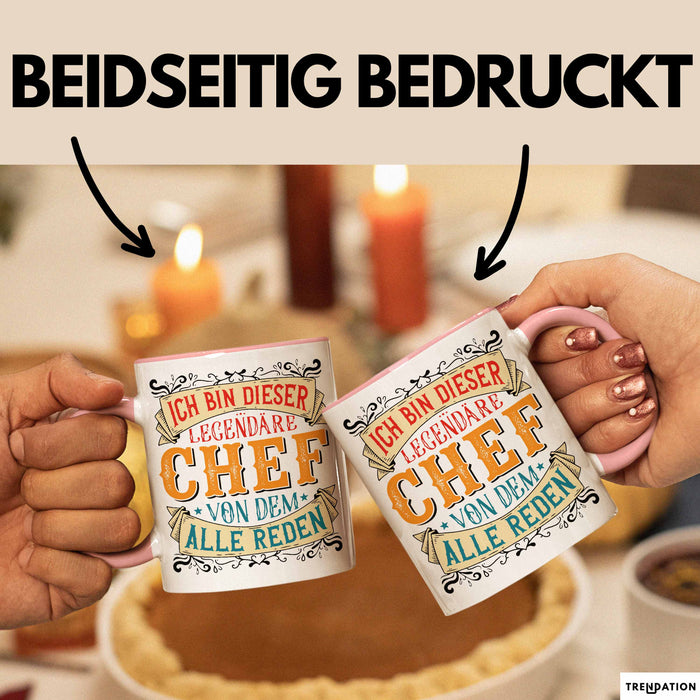 Büroarbeit Kollege Chef Tasse Geschenk Lustige Geschenkidee Spruch Ich Bin Dieser Legendäre Chef Von Dem Alle Reden Rosa Trendation