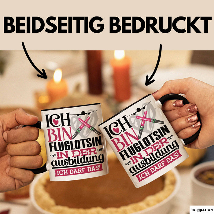 Fluglotsin Ausbildung Start Geschenk Tasse Ich Bin Fluglotsin In Der Ausbildung Ich Darf Das Kaffee-Becher Geschenkidee Schwarz Trendation