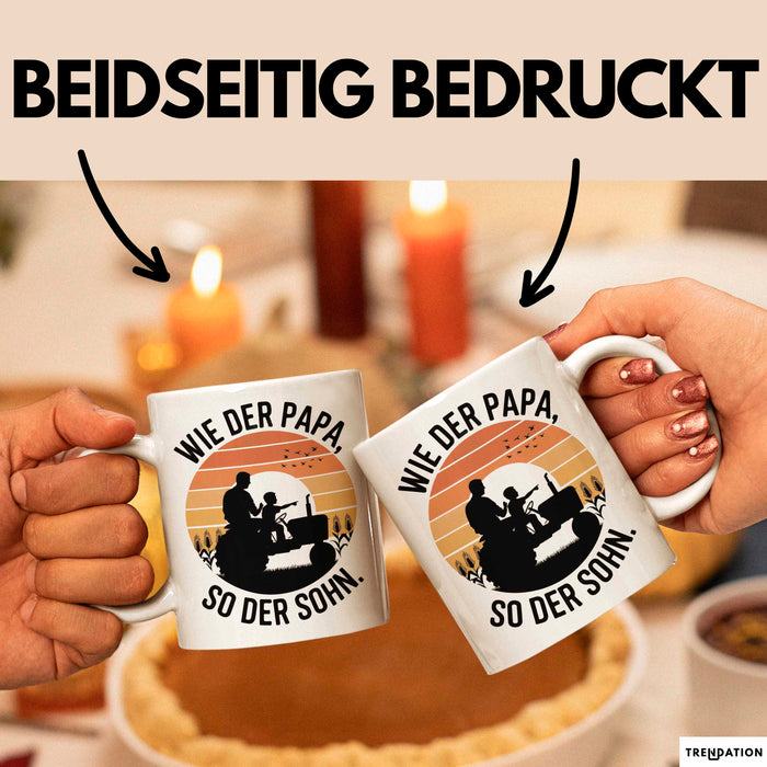 Papa Vatertag Vater Sohn Tasse Becher Geschenk Lustige Geschenkidee Spruch Wie Der Papa So Der Sohn Weiß Trendation