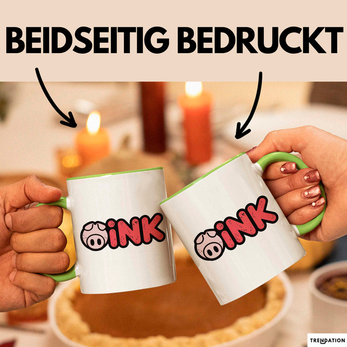 Schweinezüchter Schweine Tier Tasse Becher Geschenk Lustige Geschenkidee Spruch Grunz Grün Trendation