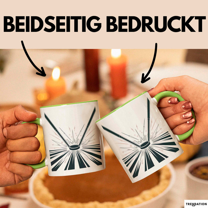 Eishockey Spieler Tasse Geschenk Lustige Geschenkidee Spruch Für Eisbahn Krieger Grün Trendation