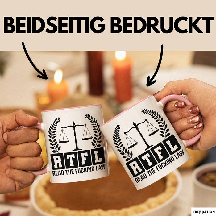 Richter Tasse Geschenk Rtfl Read The Fuc*** Law Jurist Geschenkidee Becher Rosa Trendation