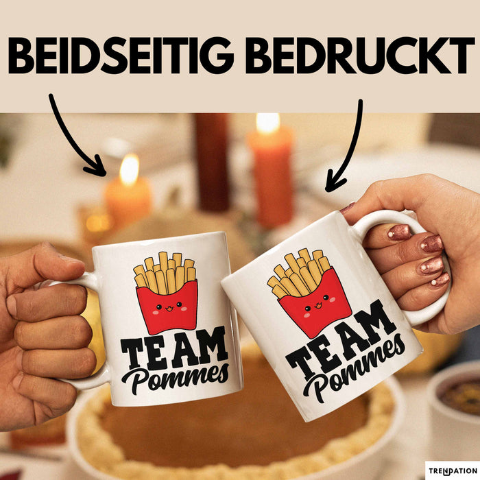 French Fries Tasse Pommes Frites Team Fritten Fans Weiß Trendation
