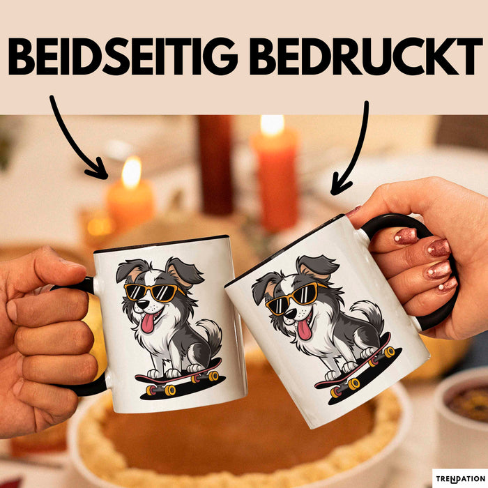 Hund Tierliebhaber Skateboard Tasse Geschenk Lustige Geschenkidee Spruch Schwarz Trendation