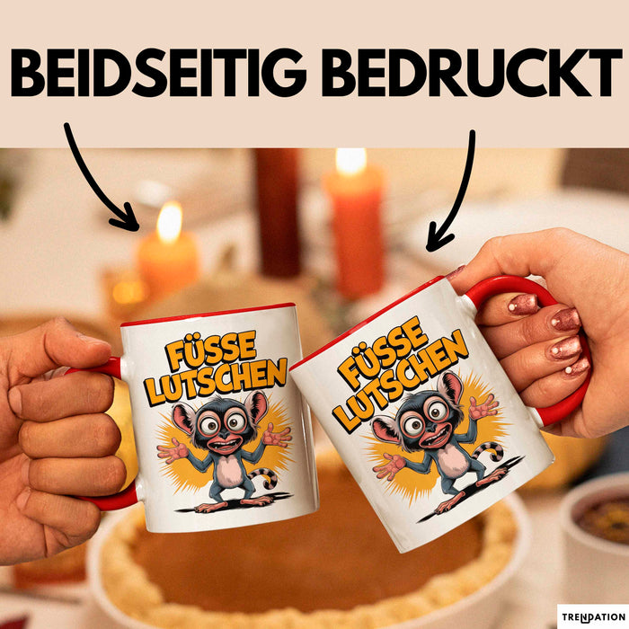 Sarkasmus Sarkastisch Tasse Geschenk Lustige Geschenkidee Spruch Füsse Lutschen Rot Trendation