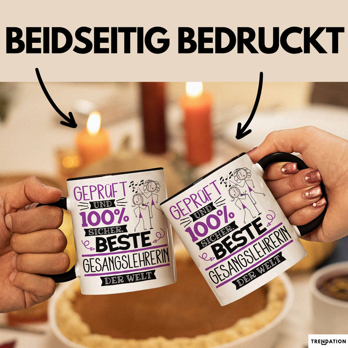 Beste Gesangslehrerin Der Welt Tasse Geschenk für Eine Gesangslehrerin Geprüft Und Sicher Geschenkidee Geburtstag Weihnachten Trendation