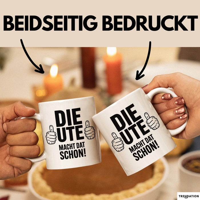 Ute Tasse Geschenk Die Ute Macht Dat Schon Geschenkidee Becher mit Name Weiß Trendation