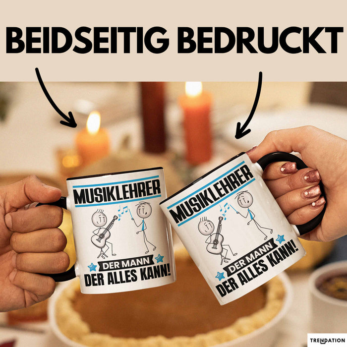 Musiklehrer Tasse Geschenk für Musiklehrer Der Mann Der Alles Kann Geschenkidee zum Geburtstag Schwarz Trendation