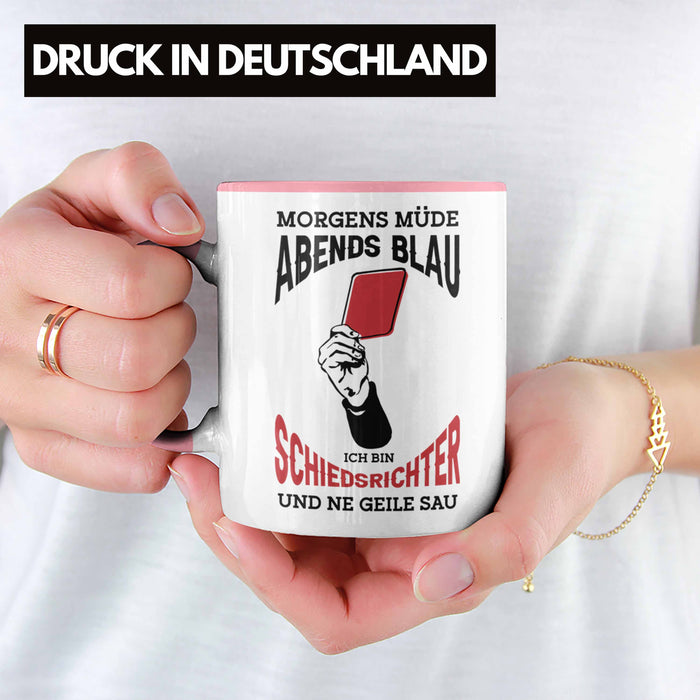 Schiedsrichter Tasse Geschenk für Schiedsrichter mit Spruch Rosa Trendation
