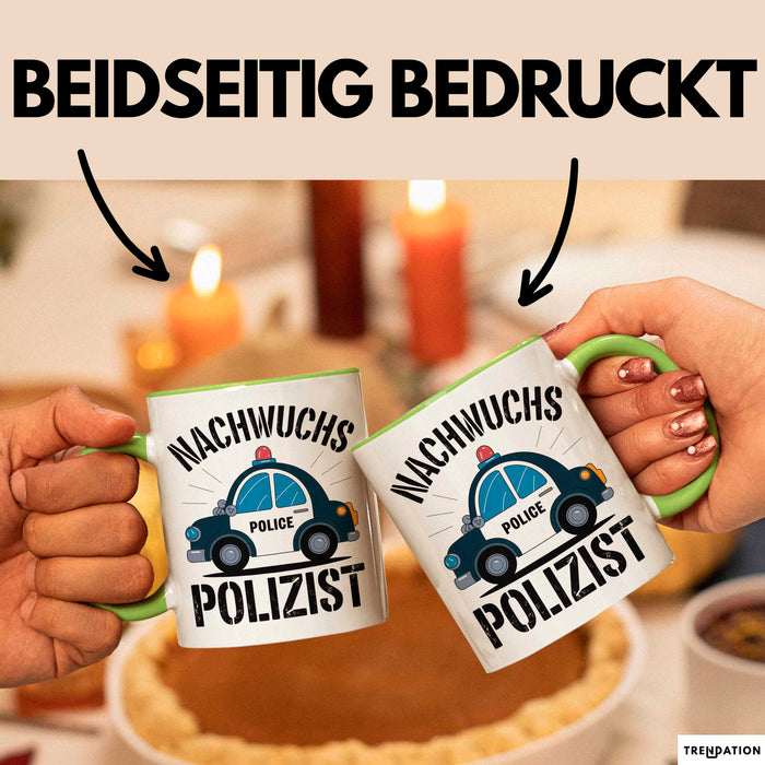 Polizist Tasse Geschenk Lustige Geschenkidee Spruch Nachwuchs Polizist Grün Trendation