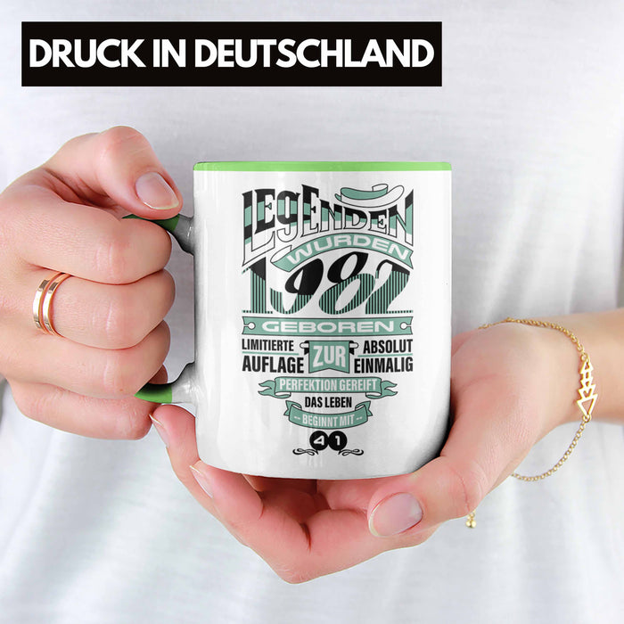 TRENDATION 40. Geburtstag Tasse Frau Mann Geschenk 40er Geschenkidee 40 Mutter Vater Grün Trendation