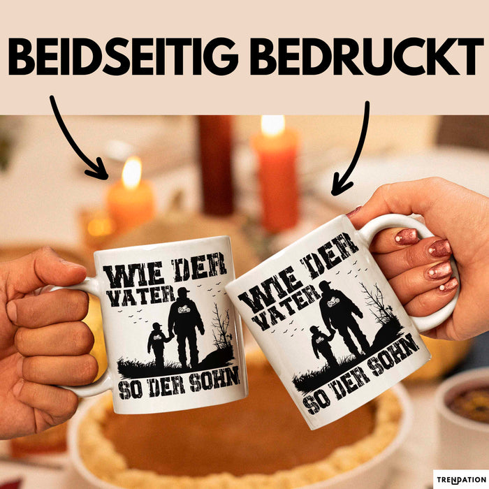 Vater Sohn Tasse Geschenk Lustige Geschenkidee Spruch Motorrad-Fahrer Weiß Trendation