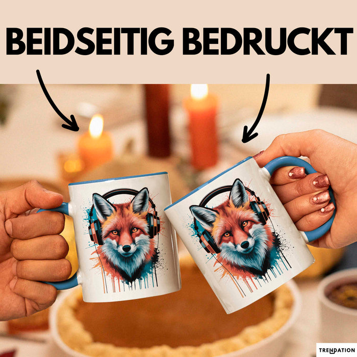 Fuchs Tierliebhaber Tasse Geschenk Lustige Geschenkidee Spruch Blau Trendation