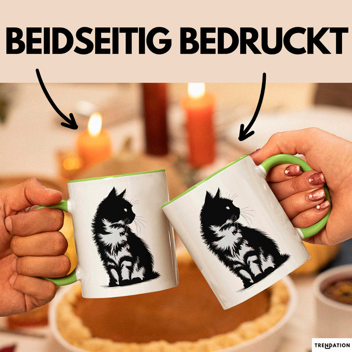 Katzen Tierliebhaber Tasse Geschenk Lustige Geschenkidee Spruch Grün Trendation