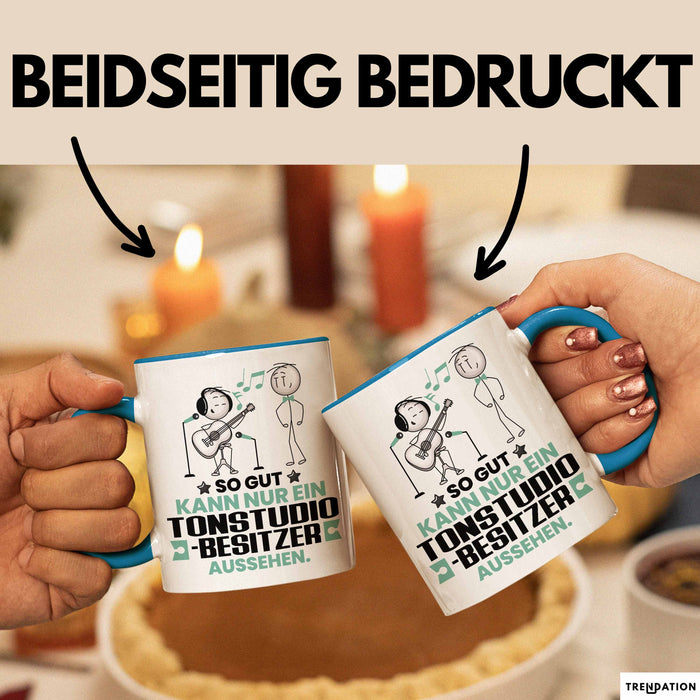 Tonstudio-Besitzer Geschenk Tasse So Gut Kann Nur Ein Tonstudio-Besitzer Aussehen Geschenkidee Kaffee-Becher Blau Trendation