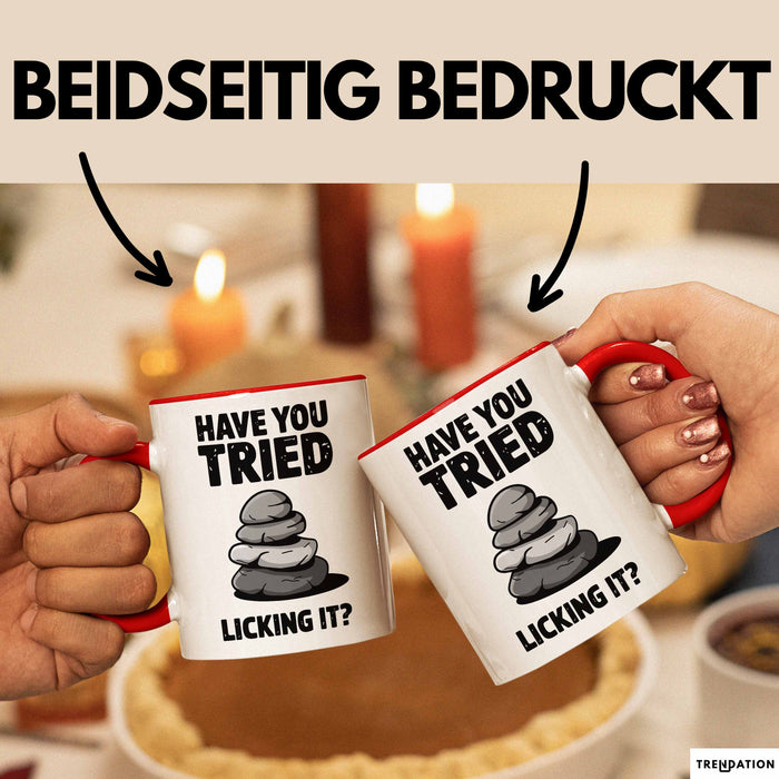 Geologie Liebhaber Geologe Tasse Geschenk Lustige Geschenkidee Spruch Hast Du Versucht Es Zu Lecken Rot Trendation