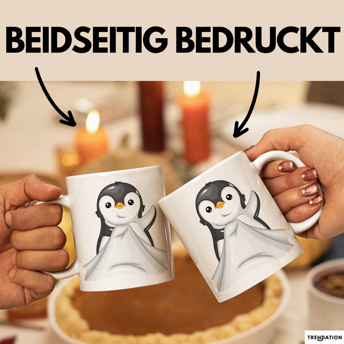 Lustige Tasse Geschenk Klein Pinguin Süßer Becher Spruch Weiß Trendation