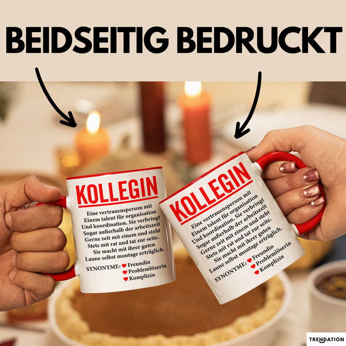 Büroarbeit Kollege Wertschätzung Tasse Geschenk Lustige Geschenkidee Spruch Kollegin Rot Trendation