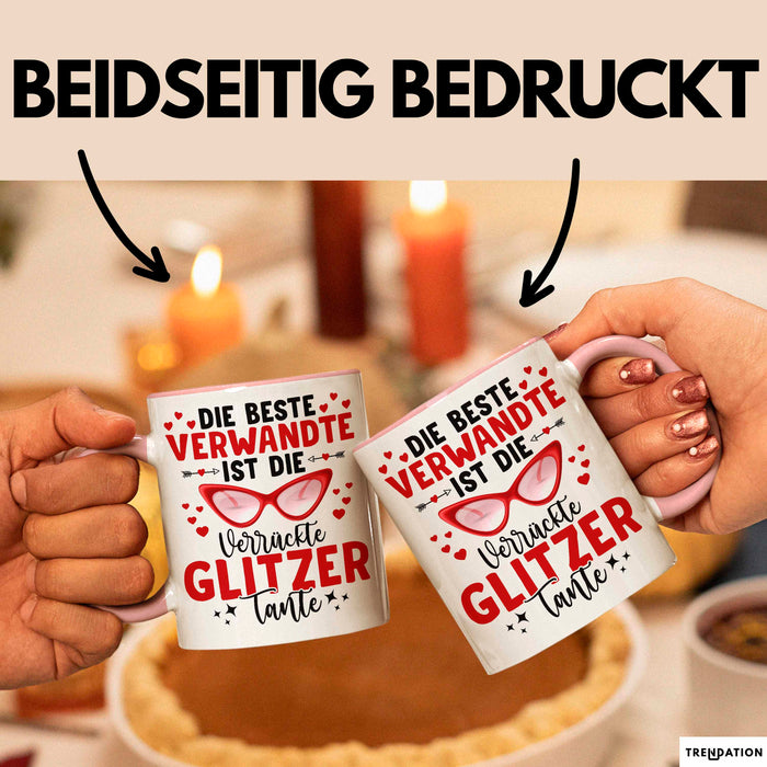 Tante Verwandte Tasse Geschenk Lustige Geschenkidee Spruch Beste Tante Rosa Trendation