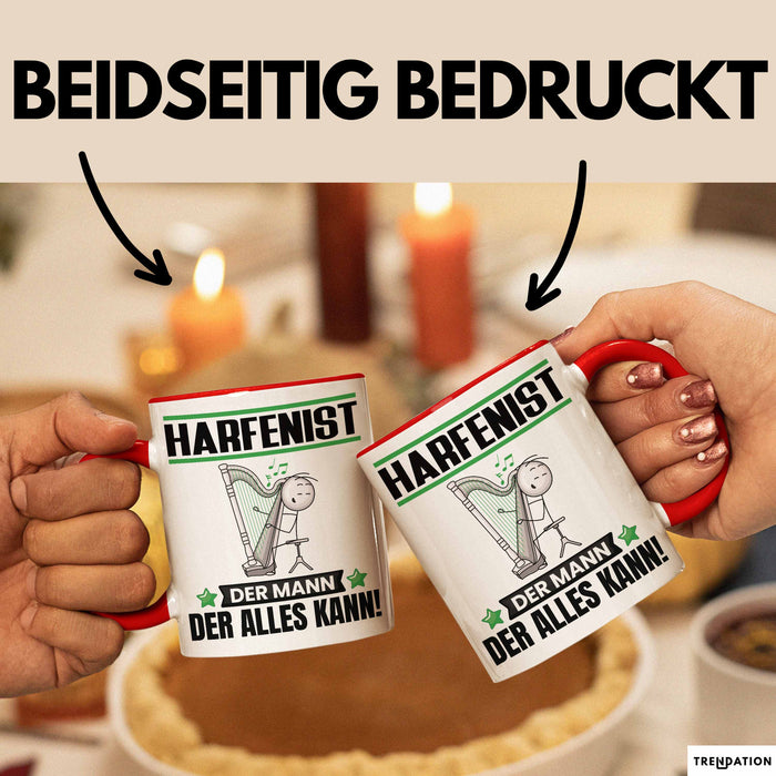 Harfenist Tasse Geschenk für Harfenist Der Mann Der Alles Kann Geschenkidee zum Geburtstag Rot Trendation