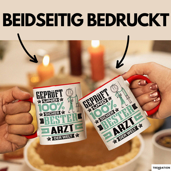 Arzt Geschenk Lustiger Spruch für Arzt Geschenkidee Bester Arzt Der Welt Rot Trendation