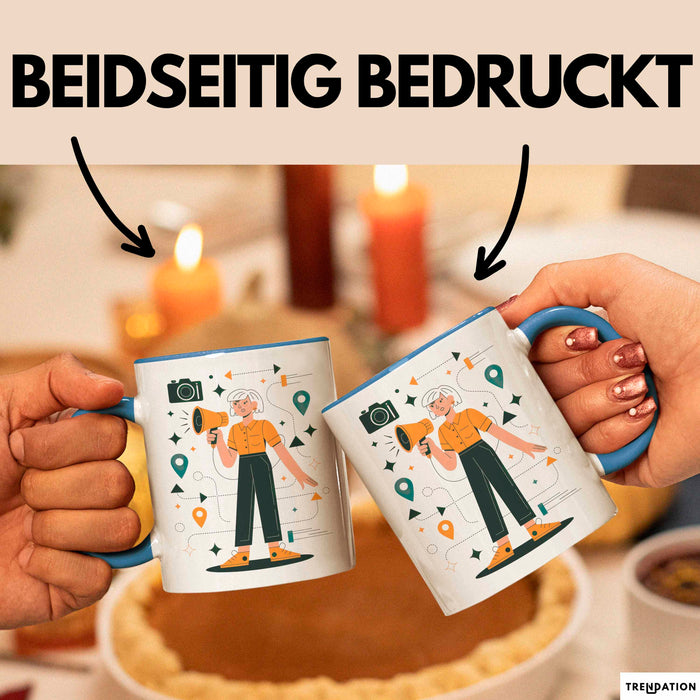 Reiseführer Tasse Geschenk Lustige Geschenkidee Spruch Für Reise Leiter Blau Trendation