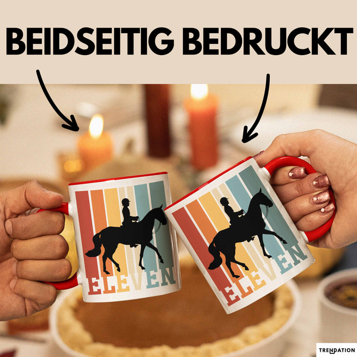 Tasse Geschenk Eleven Retro Pferd Spruch Lustiger Becher Rot Trendation