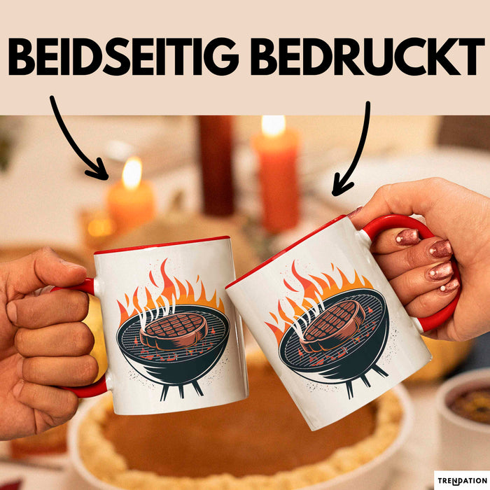 BBQ Fan Tasse Geschenkidee für Grill Enthusiasten Rot Trendation