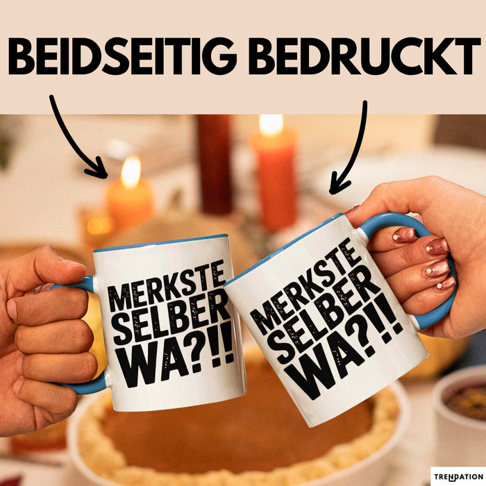 Deutschland Berlin Tasse Geschenk Lustige Geschenkidee Spruch Merkste Selber Wa Blau Trendation