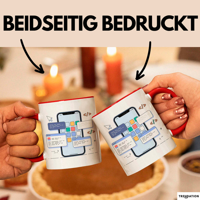 Mobile App Entwickler Tasse Geschenk Lustige Geschenkidee Spruch Für App Ersteller Rot Trendation