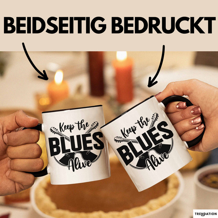 Jazz Tasse Geschenk Keep The Blues Alive Musik Becher Trendation