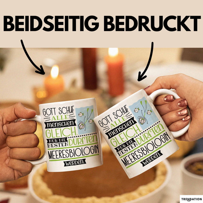 Meeresbiologin Geschenk Becher Tasse Gott Schuf Alle Menschen Gleich Nur Die Besten Durfeten Meeresbiologin Werden Geschenkidee Lustig Weiß Trendation