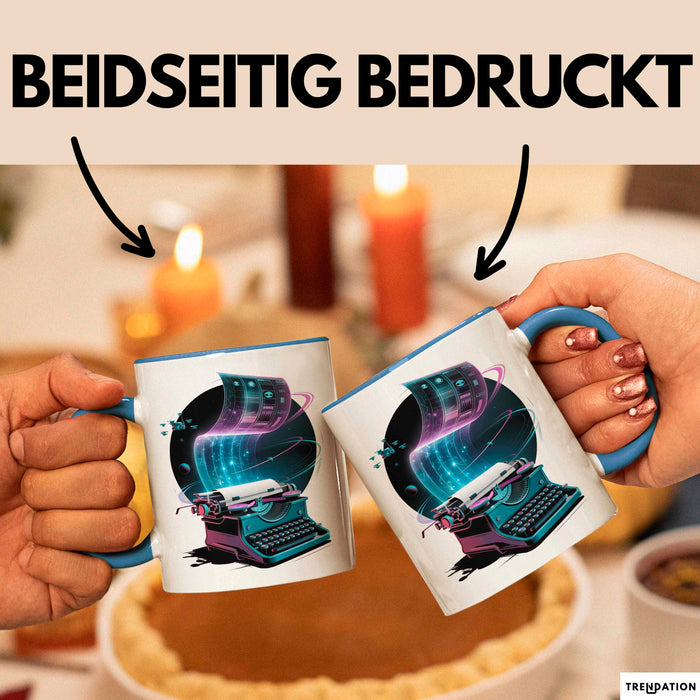 Sci Fi Autor Tasse Geschenkidee für Zukunftswelten Blau Trendation