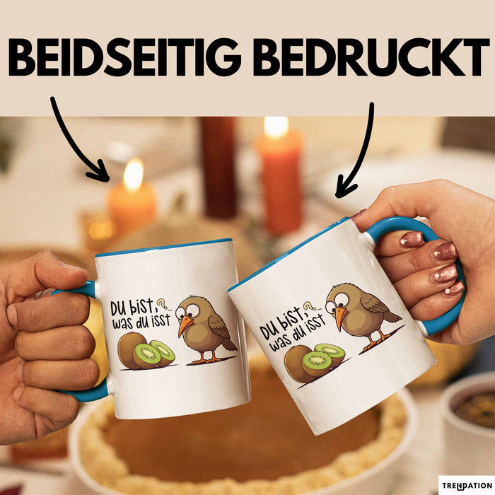 Kiwi Tasse Geschenk Du Bist Was Du Isst Geschenkidee Blau Trendation