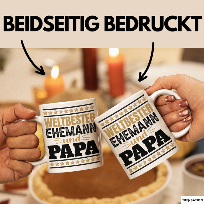 Lustige Tasse Geschenk Weltbester Ehemann Und Papa Becher Weiß Trendation