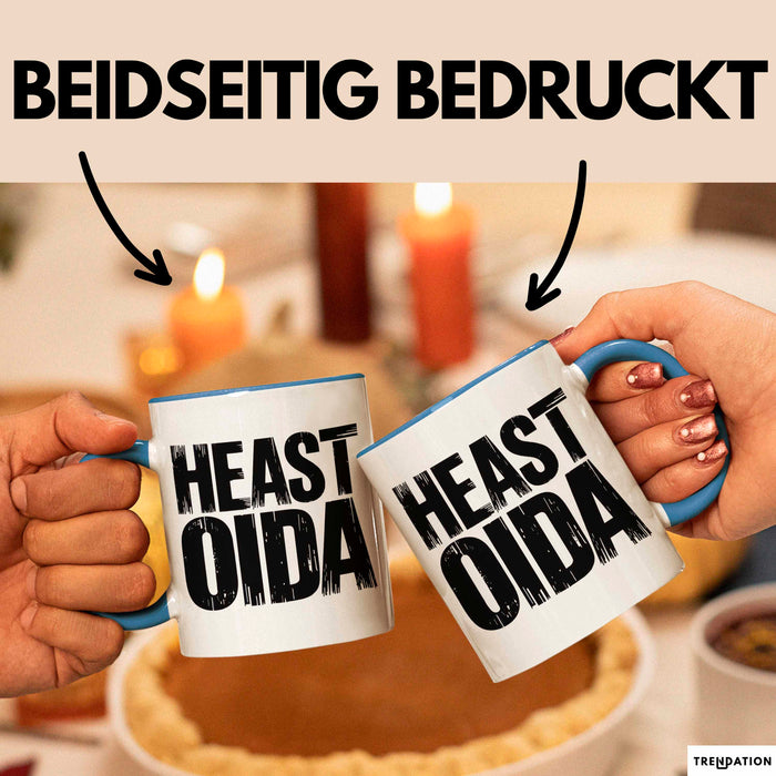 Österreich Wien Wienerisch Tasse Geschenk Lustige Geschenkidee Spruch Heast Oida Blau Trendation