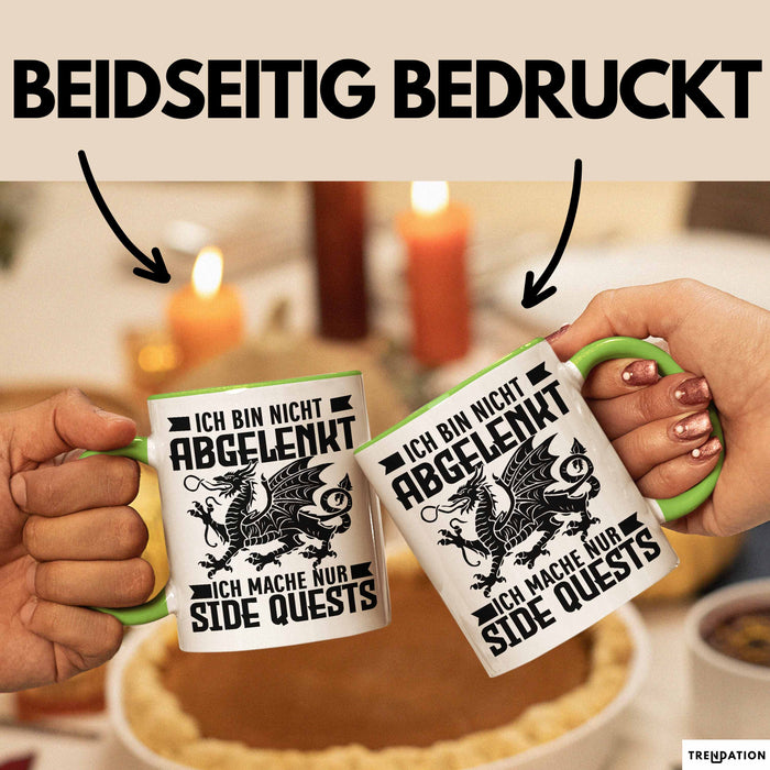 Gaming Tasse Geschenk Ich Bin Nicht Abgelenkt Ich Mache Nur Sidequests Grün Trendation