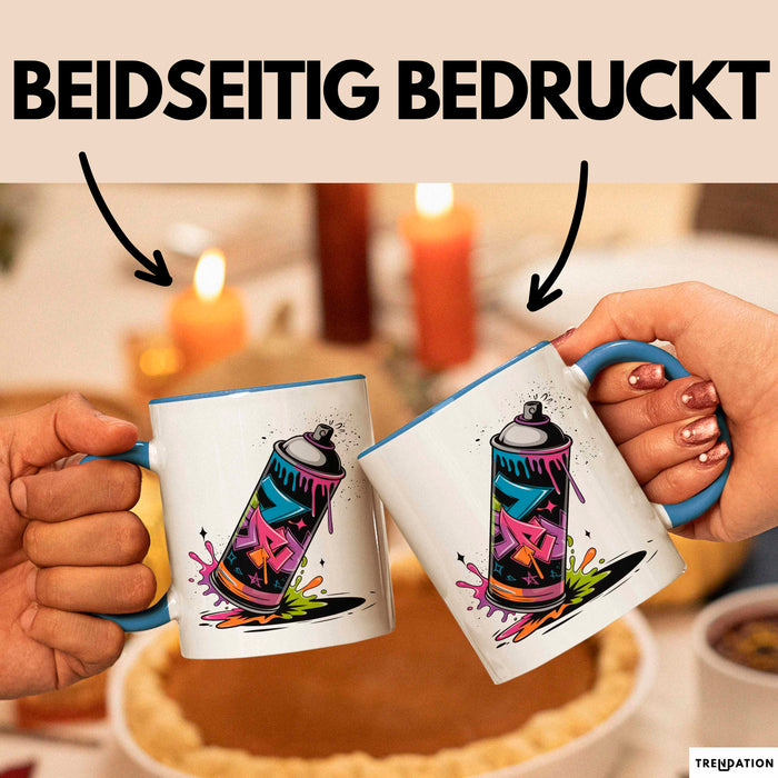 Graffiti Künstler Tasse Geschenkidee für Streetart Fan Blau Trendation