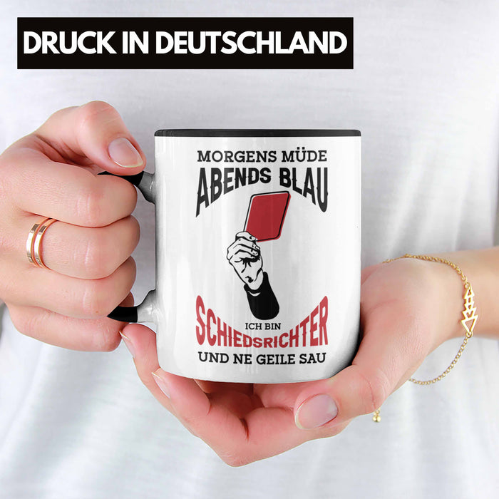 Schiedsrichter Tasse Geschenk für Schiedsrichter mit Spruch Schwarz Trendation