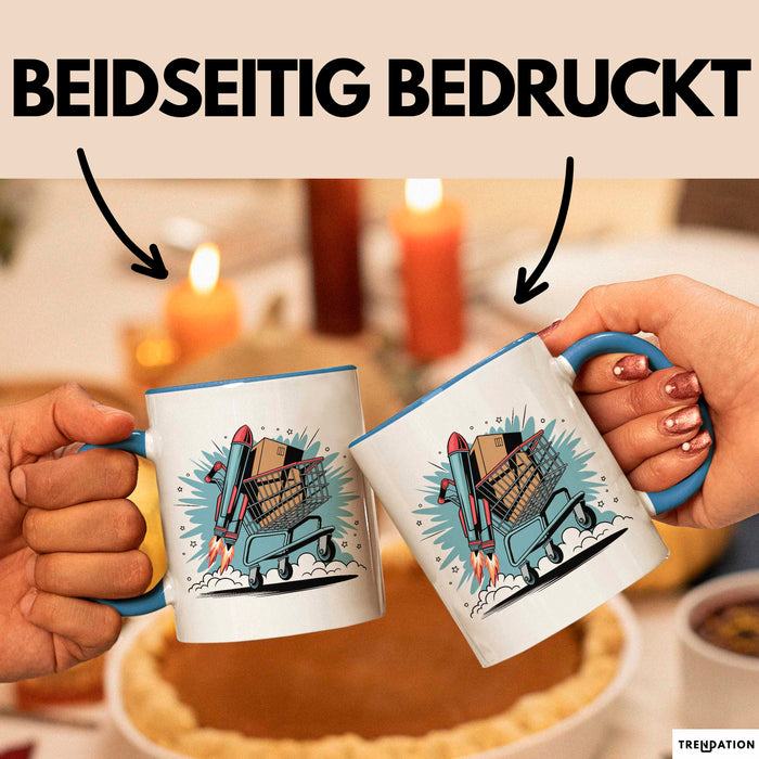 E Commerce Verkäufer Tasse Geschenkidee Online Unternehmer Blau Trendation