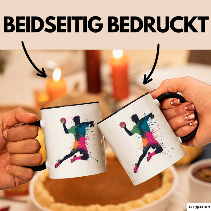 Handballspieler Tasse Geschenk Lustige Geschenkidee Spruch Schwarz Trendation