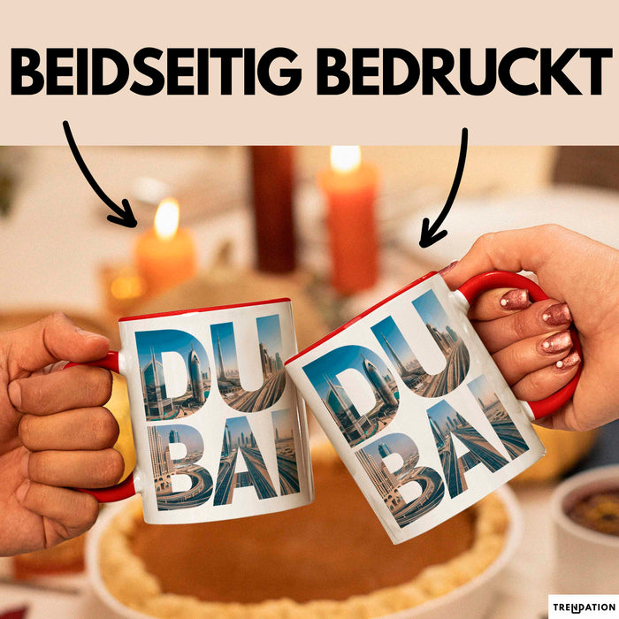 Dubai VAE Tasse Geschenk Lustige Geschenkidee Spruch Rot Trendation