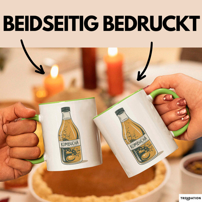 Kombucha Trinker Tasse Geschenkidee Darmgesundheit Liebhaber Grün Trendation