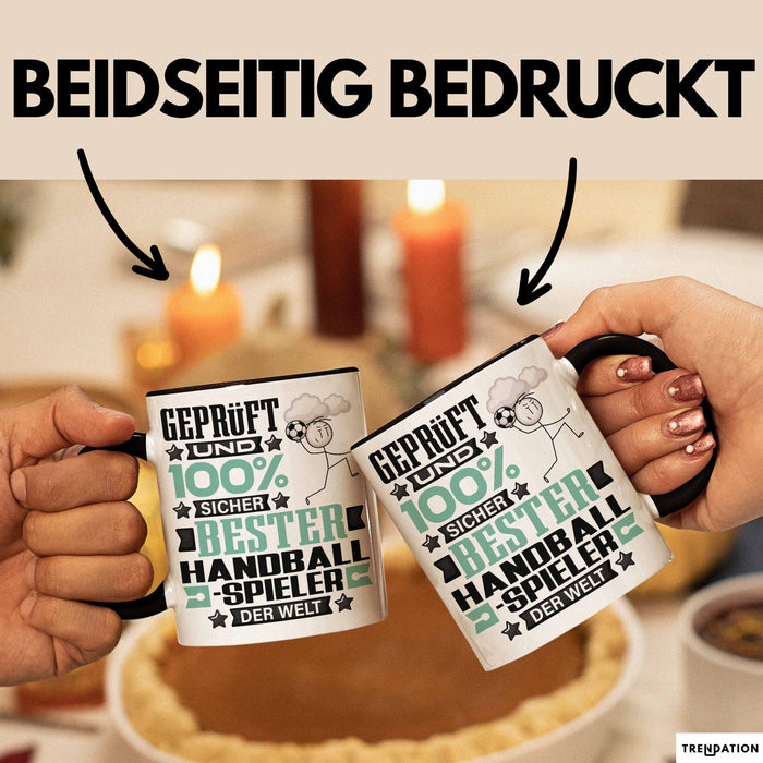 Handballspieler Geschenk Lustiger Spruch für Handballspieler Geschenkidee Bester Handballspieler Der Welt Schwarz Trendation