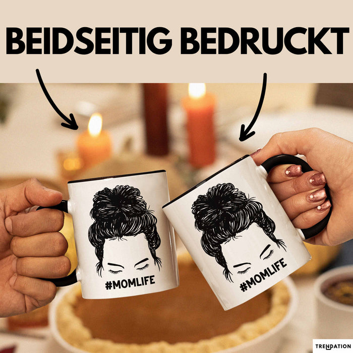 Mutter Tasse Geschenk Stress #Momlife Geschenkidee für beste Mama Muttertag Idee Mom Geschenk von Tochter an Mutter Schwarz Trendation