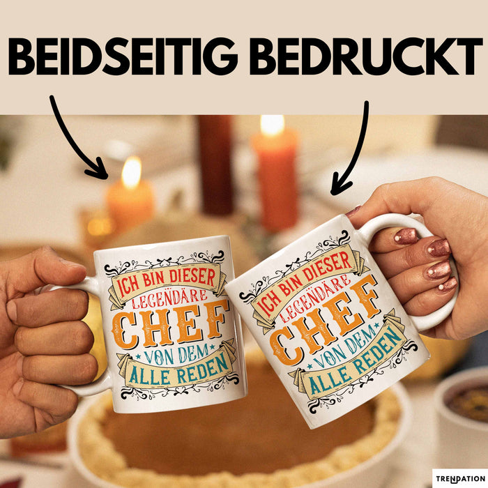 Büroarbeit Kollege Chef Tasse Geschenk Lustige Geschenkidee Spruch Ich Bin Dieser Legendäre Chef Von Dem Alle Reden Weiß Trendation