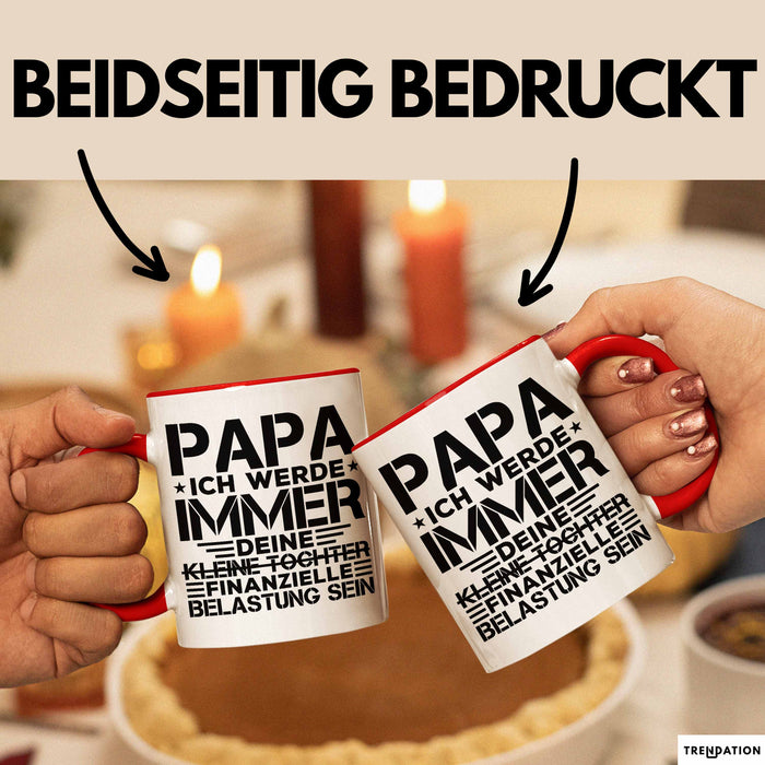 Papa Tasse Geschenk Ich Werde Immer Deine Kleine Tochter Sein Geschenkidee Rot Trendation