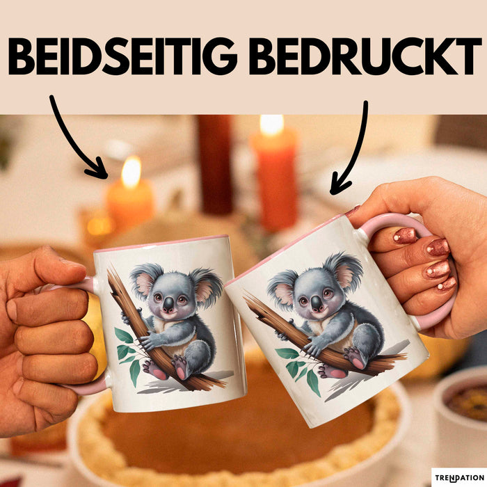 Koala Tierliebhaber Tasse Geschenk Lustige Geschenkidee Spruch Rosa Trendation
