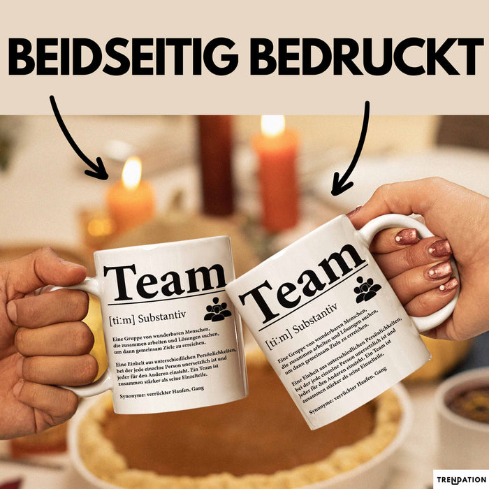 Büroarbeit Kollege Tasse Geschenk Lustige Geschenkidee Spruch Team Definition Weiß Trendation